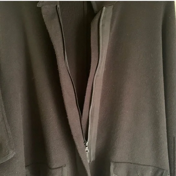 Anne Klein High Neck Pocketed Cape Black Sweater Shrug Poncho Mock Neck - Picture 8 of 14